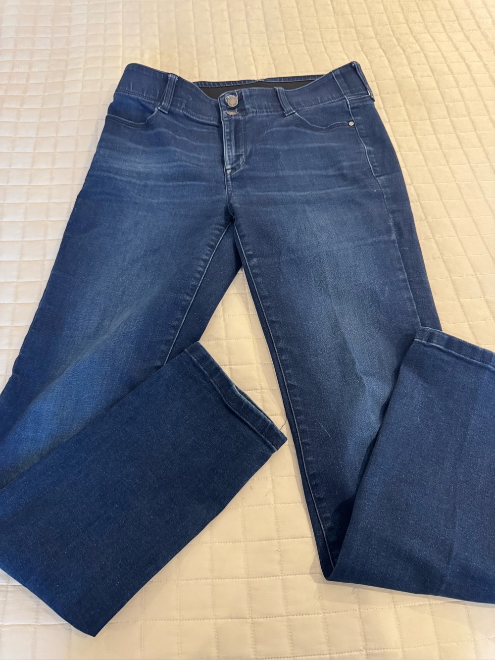 Nine West Women's Slim Straight Jeans in Dark Blue Denim Sz 10 L